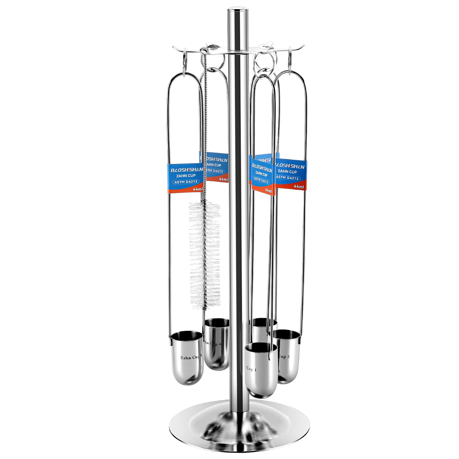 BAOSHISHAN Zahn Cup Viscosity Cup Set #1-#5, 44ml Stainless Steel Flow Viscometer for Paint, Oil, Coating - Perfect for Automotive, Industrial & DIY Finishing Projects