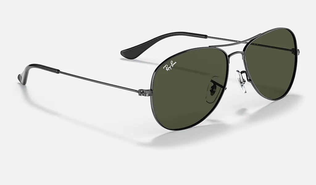 Ray Ban COCKPIT RB3362 004 56mm Gunmetal/Gray Green Polarized Sunglasses for Men - Classic Aviator Style for Driving, Travel & Outdoor Activities