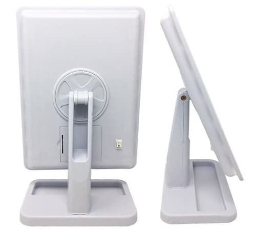 Beauty Creations LED Makeup Mirror with Touch Control - Adjustable Brightness, 10X Magnification, White Vanity Mirror for Makeup Application, Skincare & Hair Styling at Home or Salon