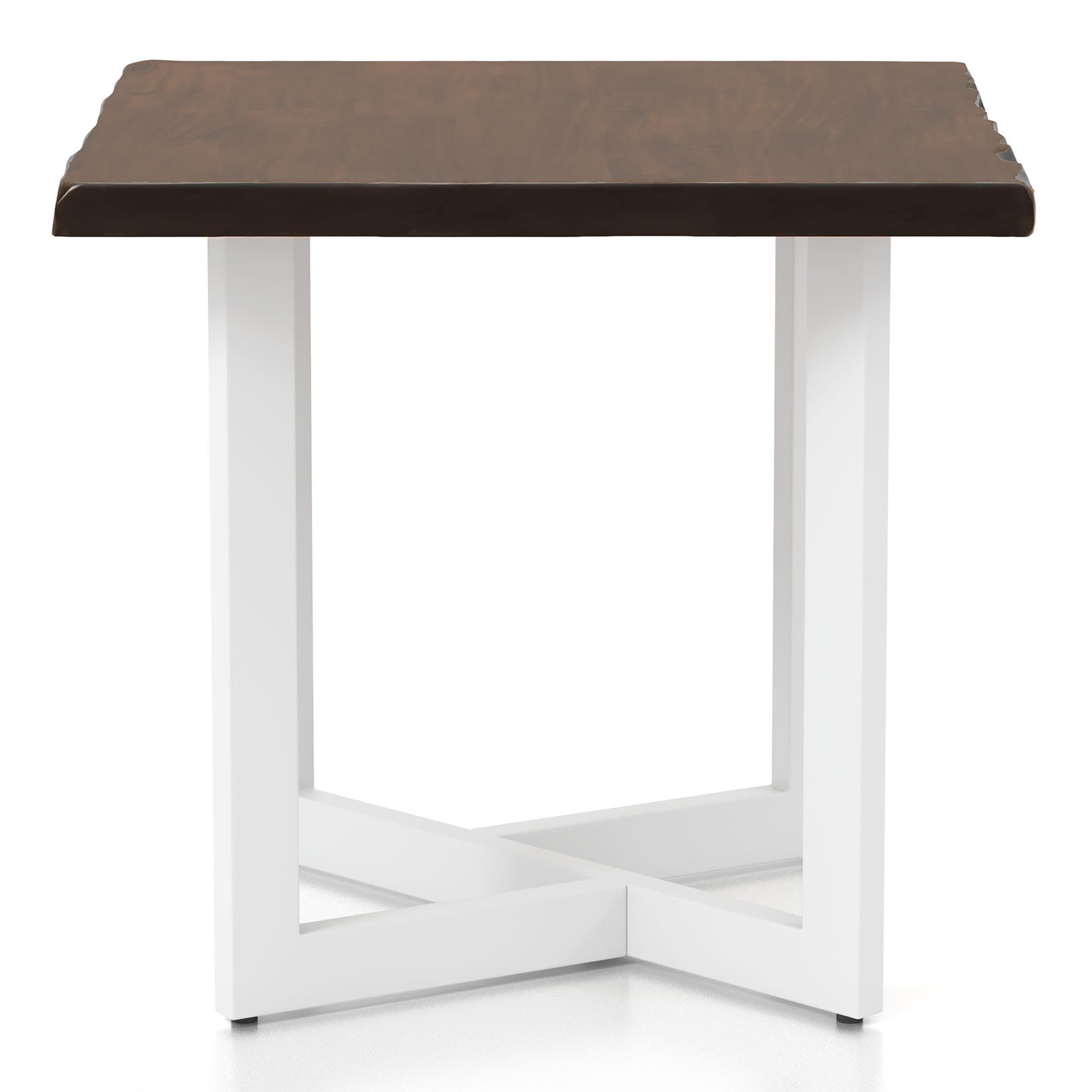 Furniture of America Krestian Contemporary Wood End Table - Oak & White Finish | Modern Side Table for Living Room, Bedroom & Office