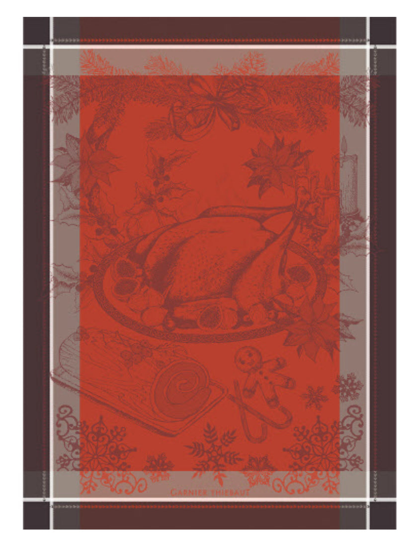Premium Christmas Turkey Red Kitchen Towels - Absorbent & Durable Holiday Dish Towels for Baking, Cooking & Festive Decor