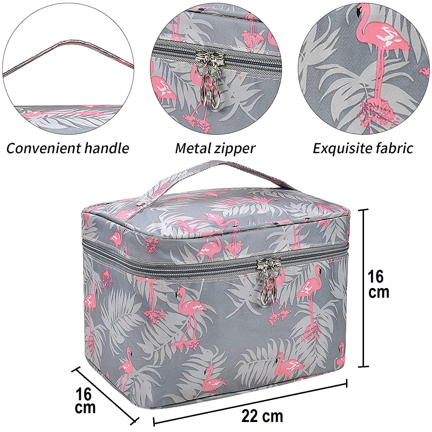 VIULVUK Professional Large Makeup Kit Organizer for Women | Waterproof Cosmetic Bag with Multiple Compartments | Travel Toiletry Pouch & Wash Bag | Perfect for Skincare Accessories Storage & Travel Essentials (Grey) - Ideal for Home, Travel, and Salon Use