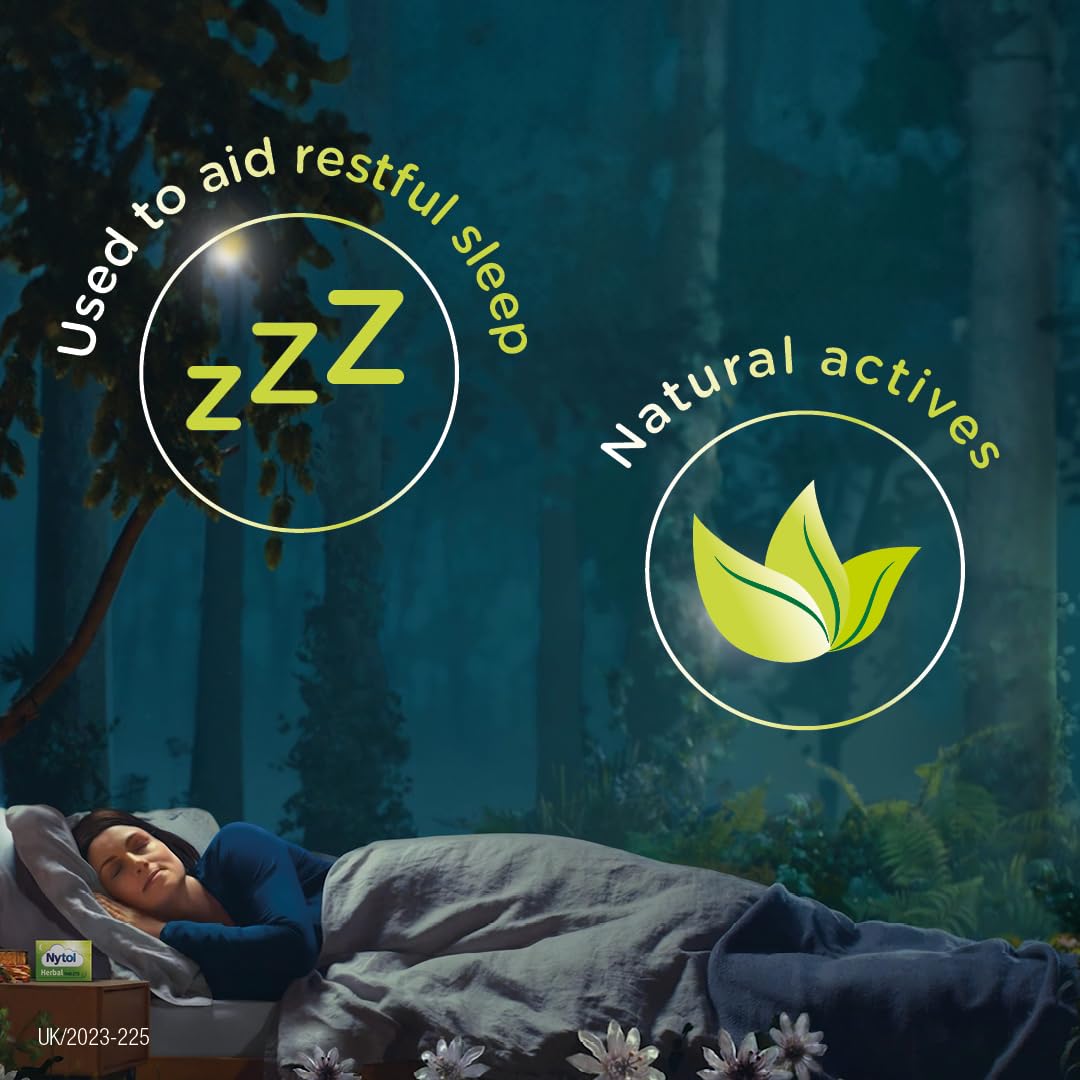 Nytol Herbal Sleep Aid Tablets - 30 Count (Pack of 1) | Natural Nighttime Sleep Support for Adults | Perfect for Travel, Stress Relief & Insomnia