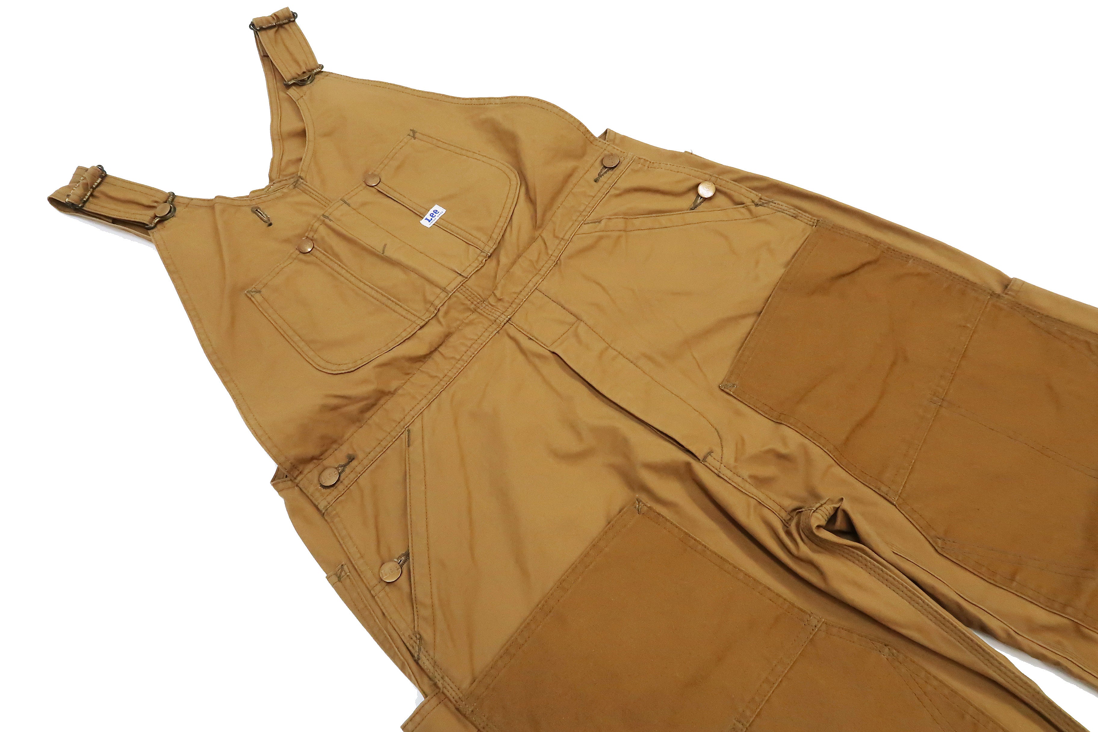 Lee Men's Double Knee Duck Canvas Bib Overalls - LM8605 LM8605 145 Brown | Durable Workwear for Farming, Construction & Outdoor Activities | Comfortable High Back Design for All-Day Wear