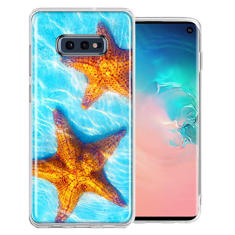 Samsung Galaxy S10e Phone Case - Ocean Starfish Design Double Layer Protective Cover for Shock Absorption | Perfect for Outdoor Activities, Travel & Daily Use