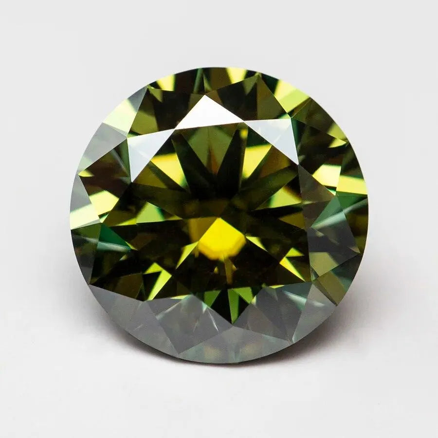 Loose Moissanite Stones - Pink, Black, Green, Blue, Yellow, Purple, Gray, Red | Round Cut GRA Certified Diamonds & Gemstones for Jewelry Making, Engagement Rings & Wedding Bands