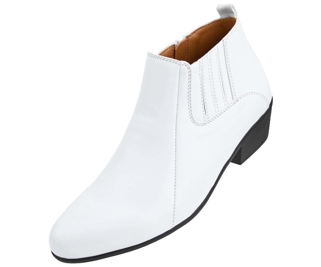 Men's Western Low Cut Dress Boots - White Cowboy Boots for Casual & Formal Wear | Perfect for Weddings, Parties & Everyday Outfits