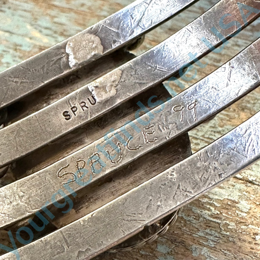 Sterling Silver Turquoise Raindrop Bracelet - Authentic Navajo Jewelry by Sonny Spruce (1999) - Perfect for Boho Fashion & Southwest Style Accessories