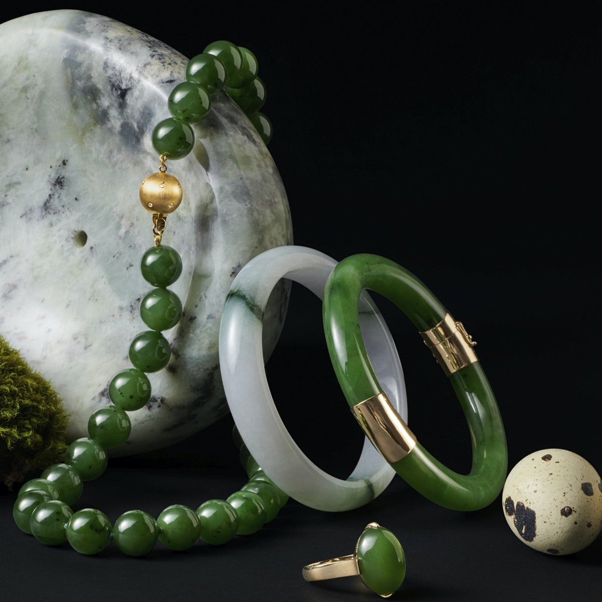 12mm Green Nephrite Jade & Gold Necklace for Women - Elegant Handmade Jewelry Gift for Birthday, Anniversary & Special Occasions