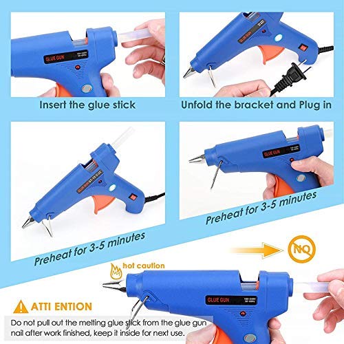 FEDUS 100W High Temperature Glue Gun Kit with 5 Glue Sticks - Heavy Duty Craft Tool for Wood, Jewelry, Fabric, DIY Projects - Includes Stand & On/Off Switch - Perfect for Home Crafts, School Projects & Professional Use (Multicolor)