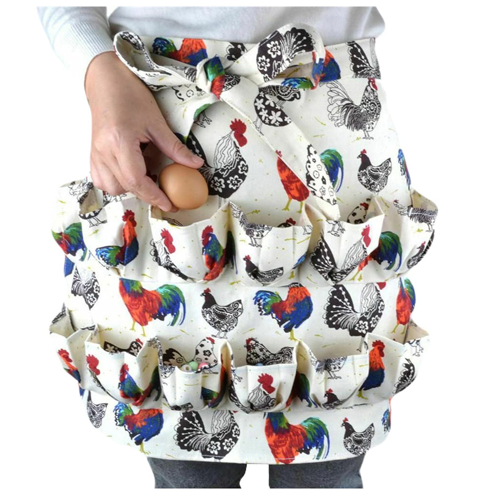 Durable Egg Gathering Apron with 12 Deep Pockets - Heavy Duty Chicken Farmer Apron for Egg Collection - Perfect for Poultry Farms, Chicken Coops & Backyard Chicken Keepers