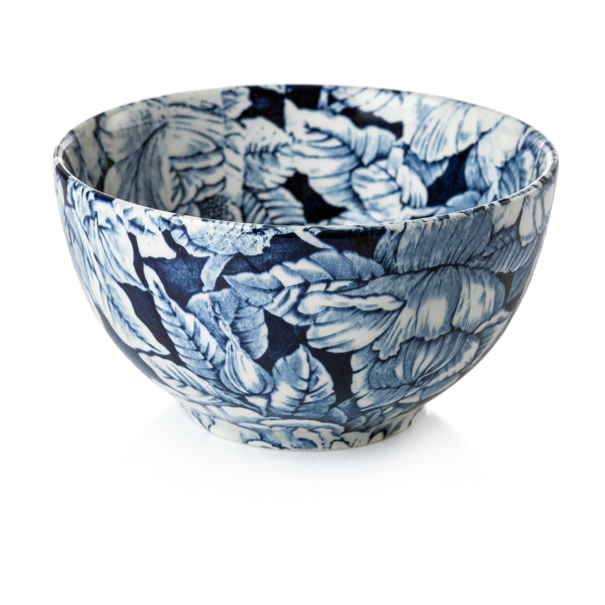 Burleigh Ink Blue Hibiscus Dinnerware Set - Elegant Floral Ceramic Plates & Bowls for Dining - Perfect for Home Decor, Wedding Registry & Special Occasions