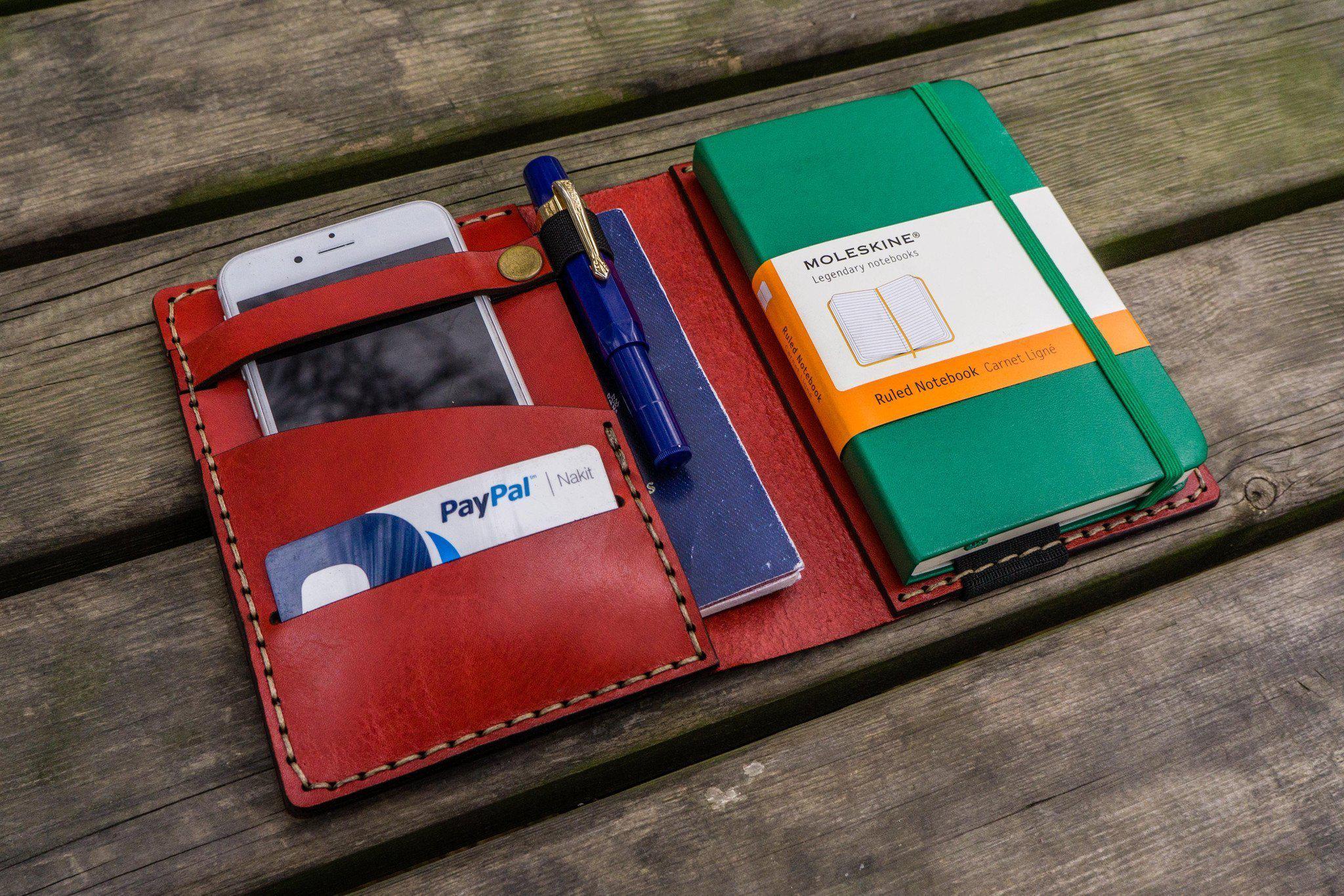 Premium Leather Leuchtturm1917 A6 Notebook Cover - Red | Genuine Leather Protection for Journal, Planner & Sketchbook | Perfect for Office, School & Travel Organization