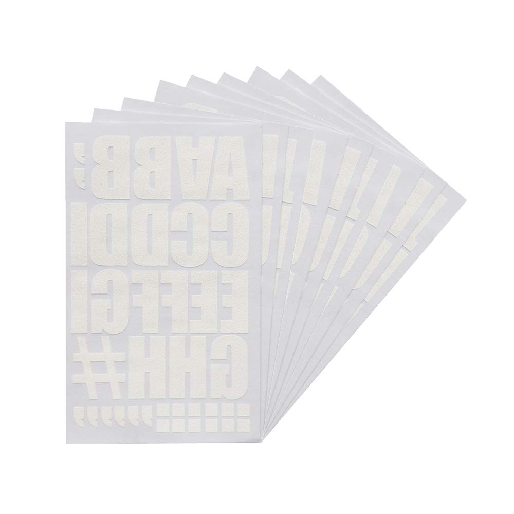 2 Inch Iron-On Flock Letter Transfers - 9 Sheets (White) | DIY Custom T-Shirts, Hoodies & Bags | Perfect for Personalized Gifts & Craft Projects