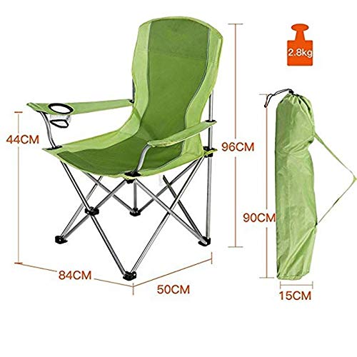 Ultralight Aluminum Alloy Folding Camping Chair with Padded Seat, Armrests & Mesh Cup Holder - Portable Outdoor Chair for Camping, Picnics, Beach, Fishing, Backyard & Tailgating