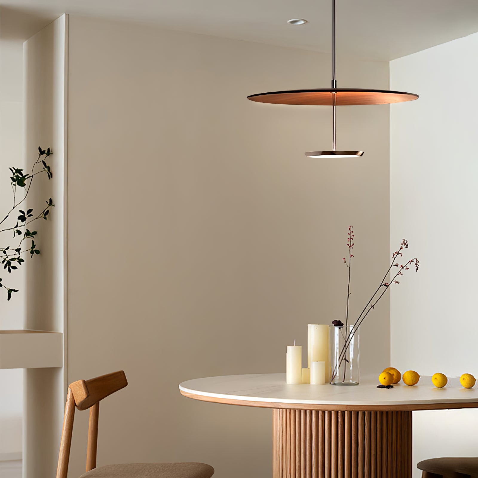 Eryndor Modern Scandinavian Disc Pendant Lamp - Minimalist Ceiling Light Fixture for Dining Room, Kitchen, Bedroom & Living Room Decor