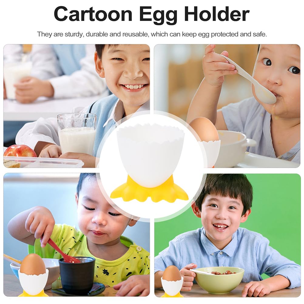 Bestoyard 12-Piece Plastic Egg Holder Set - Boiled Egg Cups, Easter Egg Display Stand, Chicken Feet Mold for Kids - Perfect for Breakfast, Party Serving & Easter Decorations