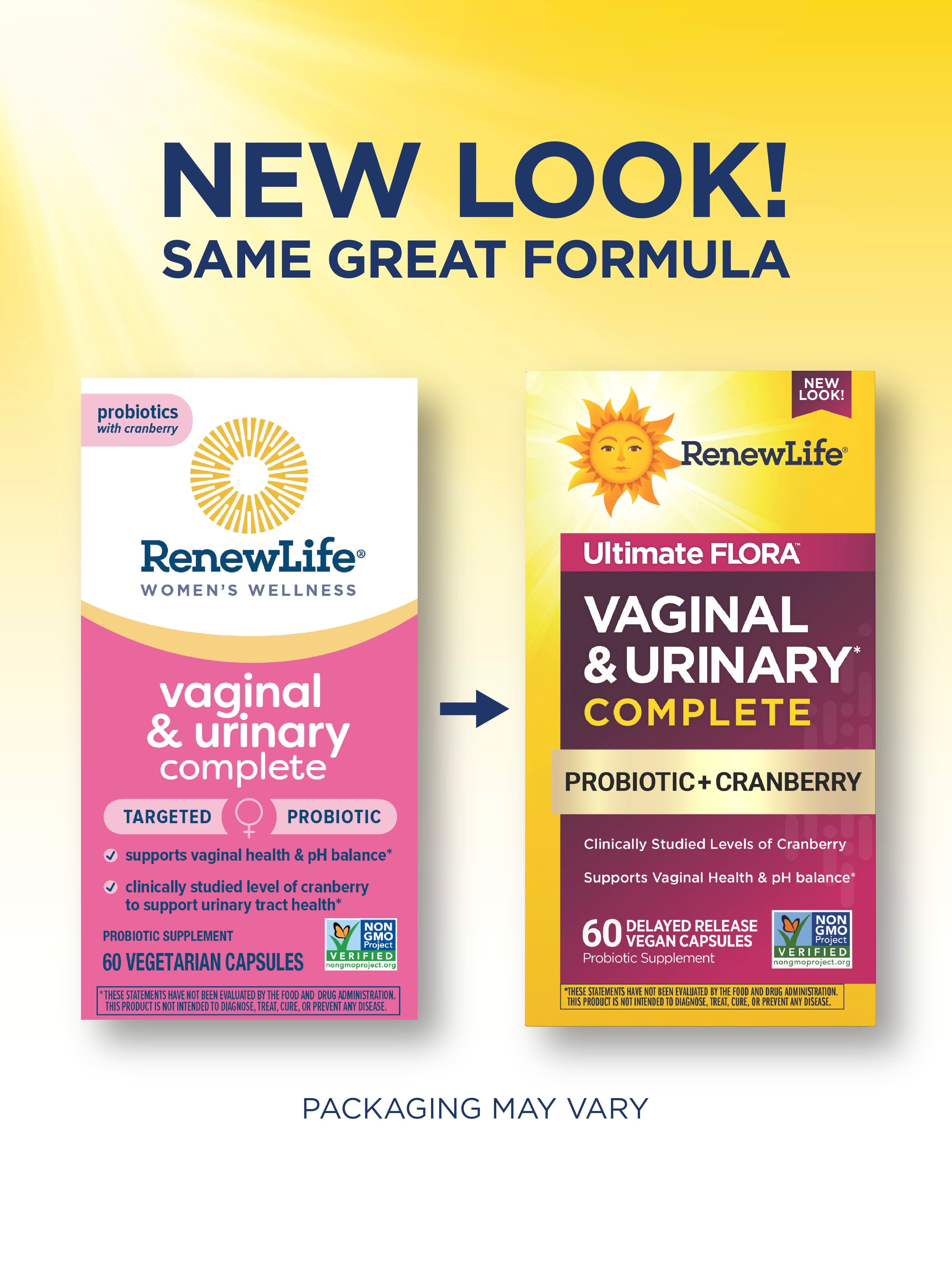Ultimate Flora Vaginal & Urinary Complete Probiotic with Cranberry Extract - 60 Delayed Release Vegan Capsules for Women's Health & UTI Support | Daily Digestive & Immune Support Supplement for Women