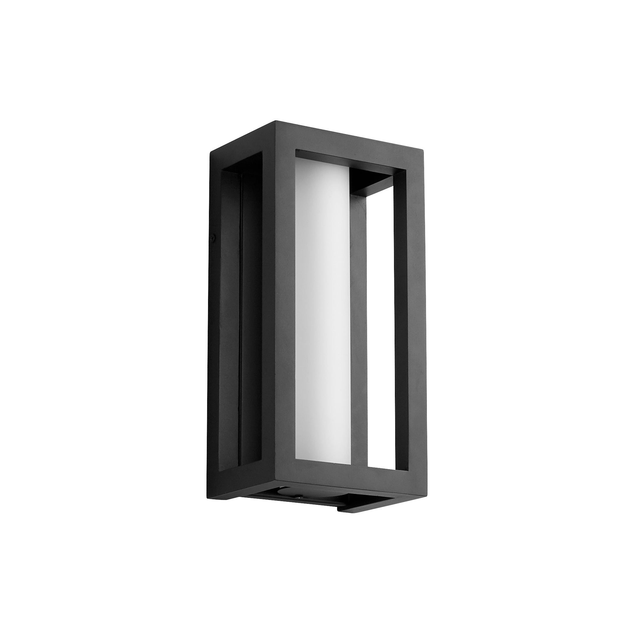 Oxygen Aperto 3 722 15 Outdoor Wall Sconce - 12 Inch Small Black Lantern Light with 3000K Warm White LED - Perfect for Porch, Patio, Garden & Entryway Lighting