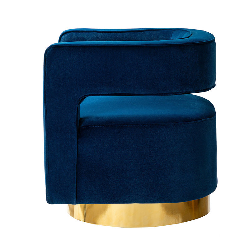 Agata Velvet Swivel Barrel Armchair - Modern Velvet Accent Chair with 360° Rotation for Living Room, Bedroom & Office