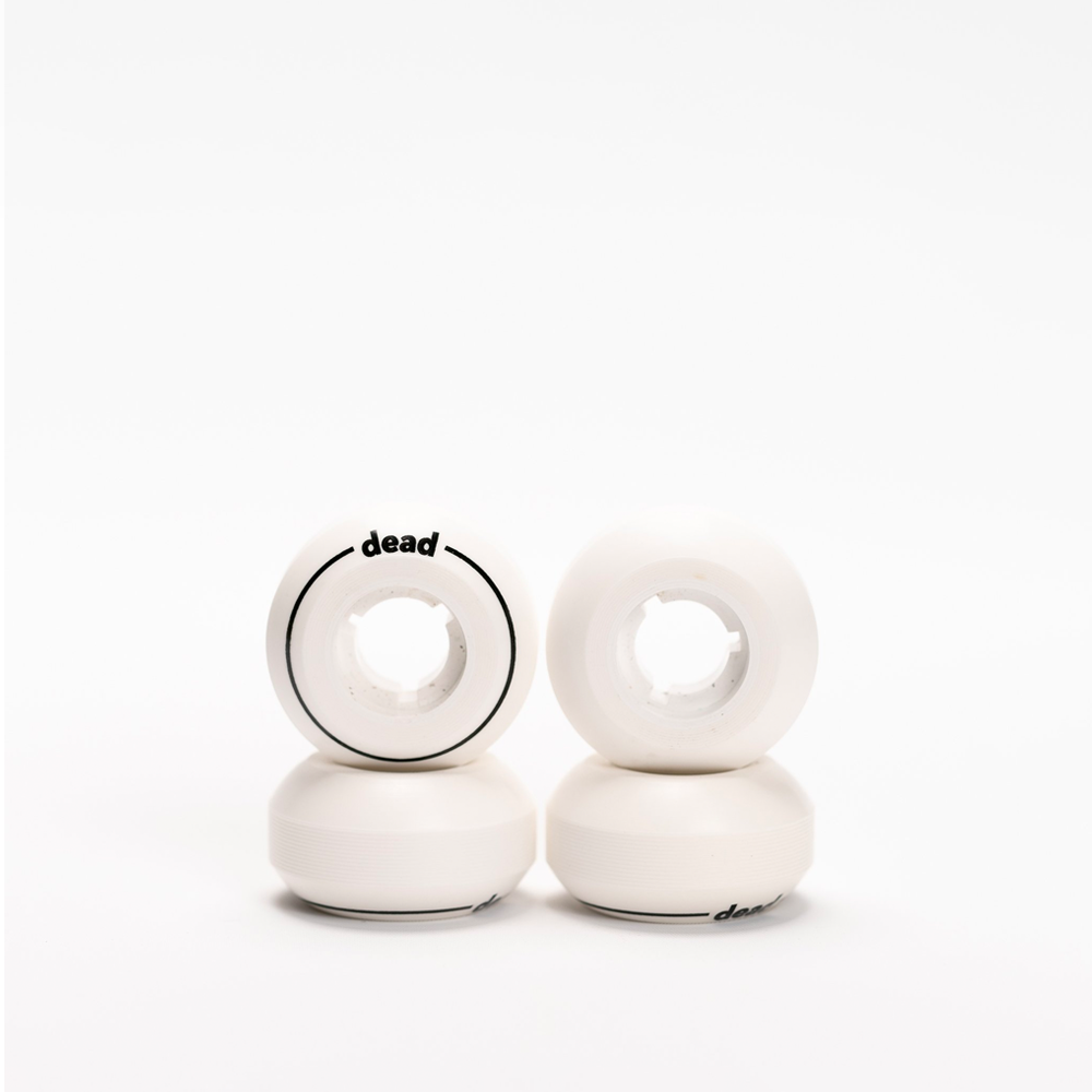 Dead 45mm/100a White/Black Skateboard Wheels (4 Pack) - Perfect for Street Skating, Park Riding & Smooth Cruising
