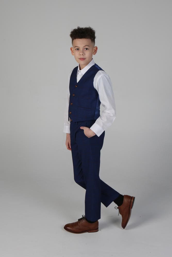 Paul Andrew Boys Alex Navy 3-Piece Suit for Kids | Formal Wear for Weddings, School Events & Special Occasions
