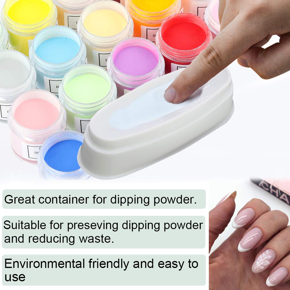 EBANKU Dip Powder Tray for French Nails - Professional Nail Dipping Powder Container with Brush - Perfect for Salon & Home Manicures