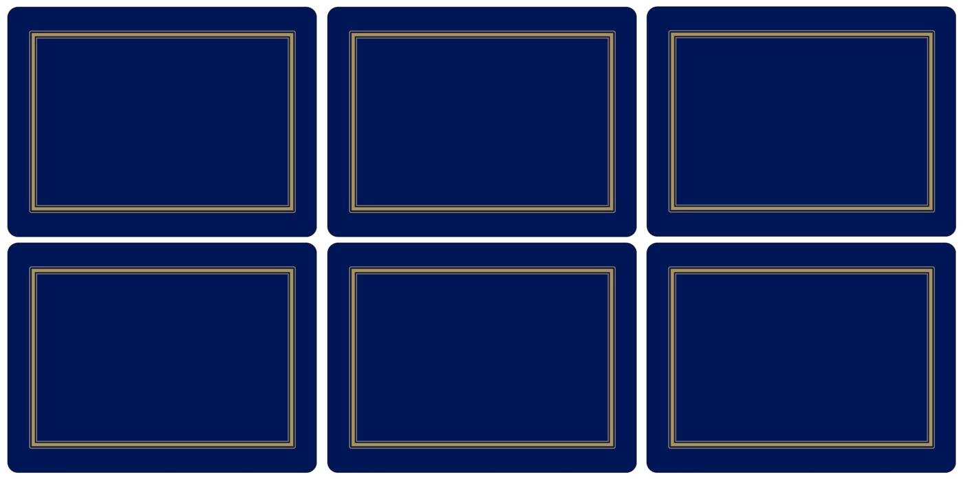 Pimpernel Classic Midnight Placemats Set of 6 - 12x9 Inch Elegant Table Setting for Dinner Parties & Holiday Decor