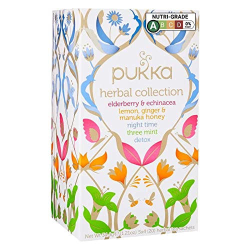 Pukka Herbal Collection Tea - 20 Bags | Organic Herbal Tea Variety Pack | Perfect for Relaxation, Digestion & Immunity Support | Enjoy at Home, Office or as a Thoughtful Gift