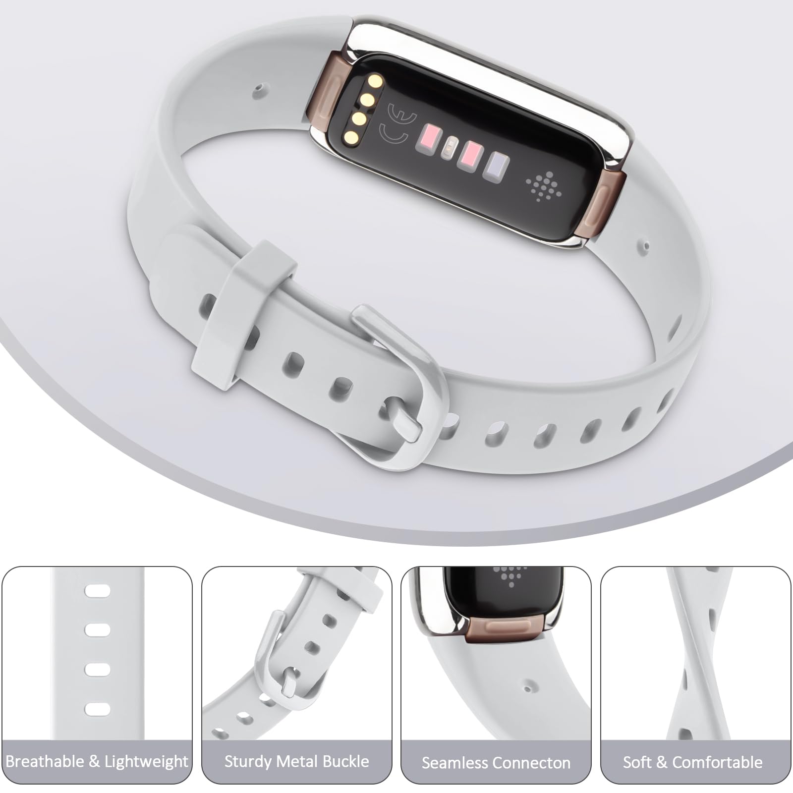 Fitbit Luxe Bands for Women & Men - Soft Silicone Sport Strap for Fitness Tracking
