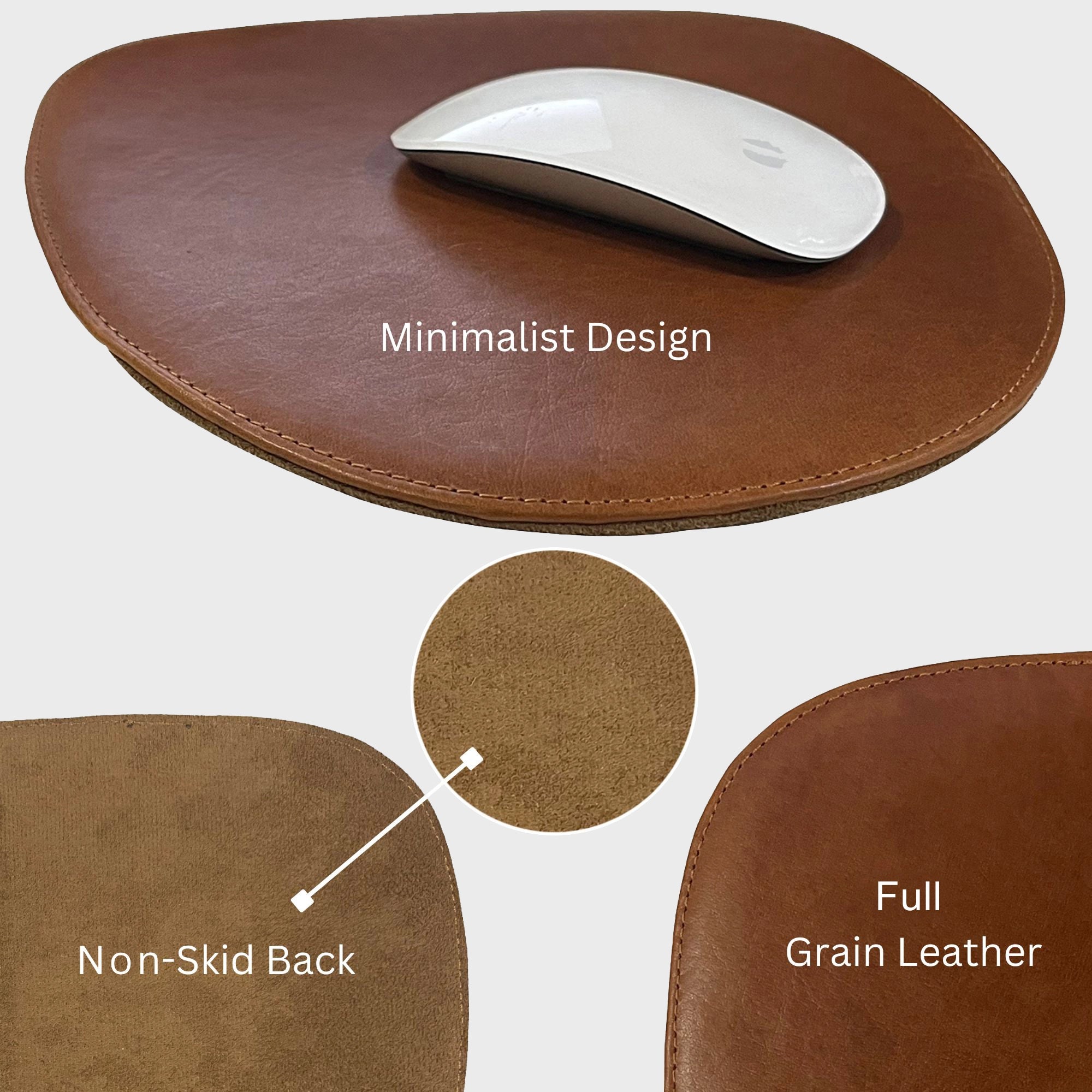 Premium Genuine Leather Mouse Pad & Desk Mat - Non-Slip Surface for Computer, Laptop, Office & Home Use - Perfect for Gaming, Work and Study