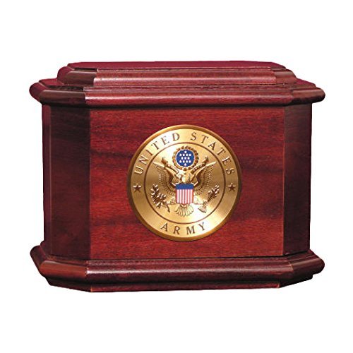 Premium Rosewood Military Cremation Urn for Navy Veterans - Handcrafted Wooden Keepsake for Ashes - Perfect for Memorials, Funerals & Honoring Service