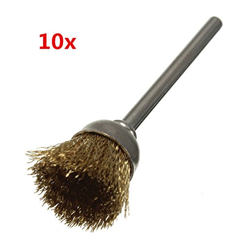 10Pcs 16mm Brass Wire Wheel Brushes for Die Grinder Rotary Tool - Perfect for Metal Polishing, Rust Removal & Surface Cleaning