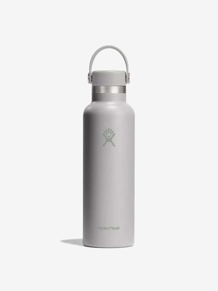 Hydro Flask 621ml (21oz) Standard Mouth Water Bottle with Flex Cap - Insulated Stainless Steel Vacuum Flask for Hot & Cold Drinks - Perfect for Hiking, Camping, Gym & Outdoor Activities (Birch Color)