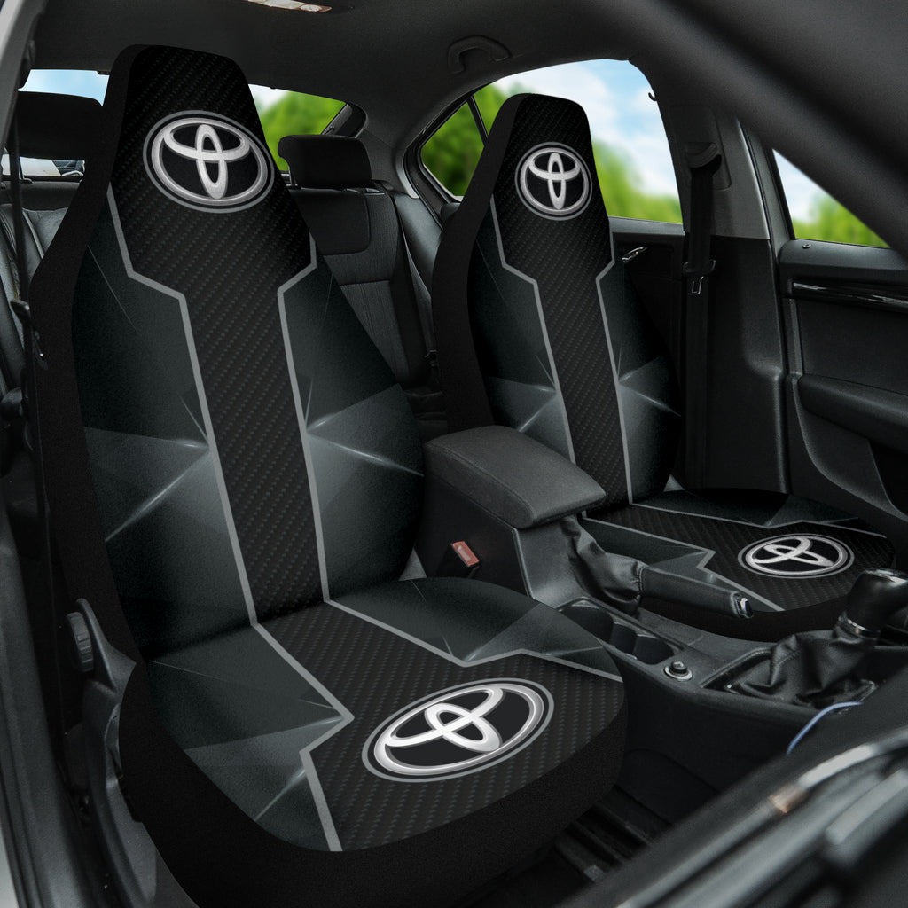 Premium Toyota Black Car Seat Covers - Universal Fit for Most Models (210101) | Durable Neoprene Material for Comfort & Protection | Perfect for Daily Commute, Road Trips & Outdoor Adventures