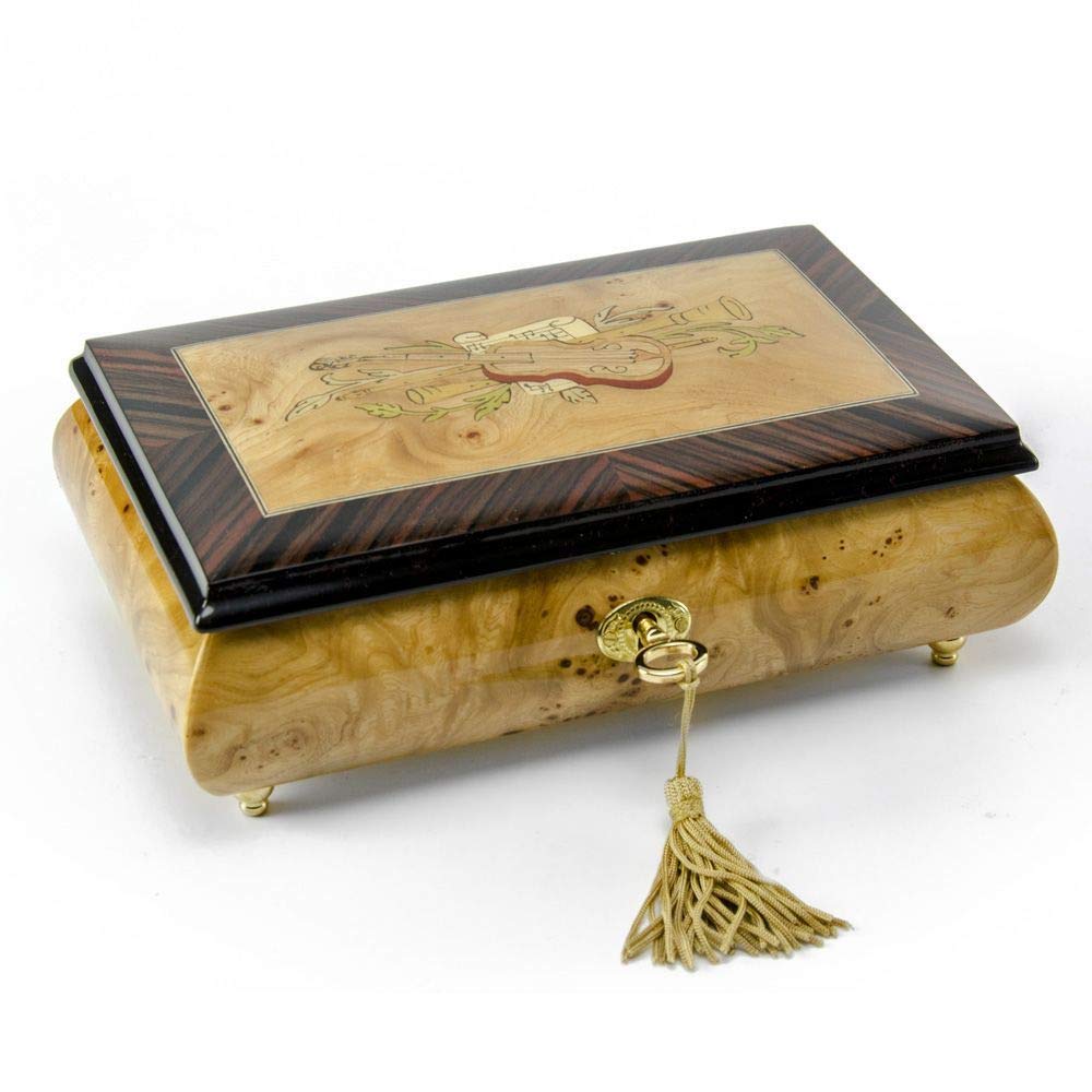 Handcrafted Musical Jewelry Box with Wood Inlay - Customizable Song Selection (Includes Daddy's Little Girl) - Perfect for Gifts, Keepsakes & Special Occasions