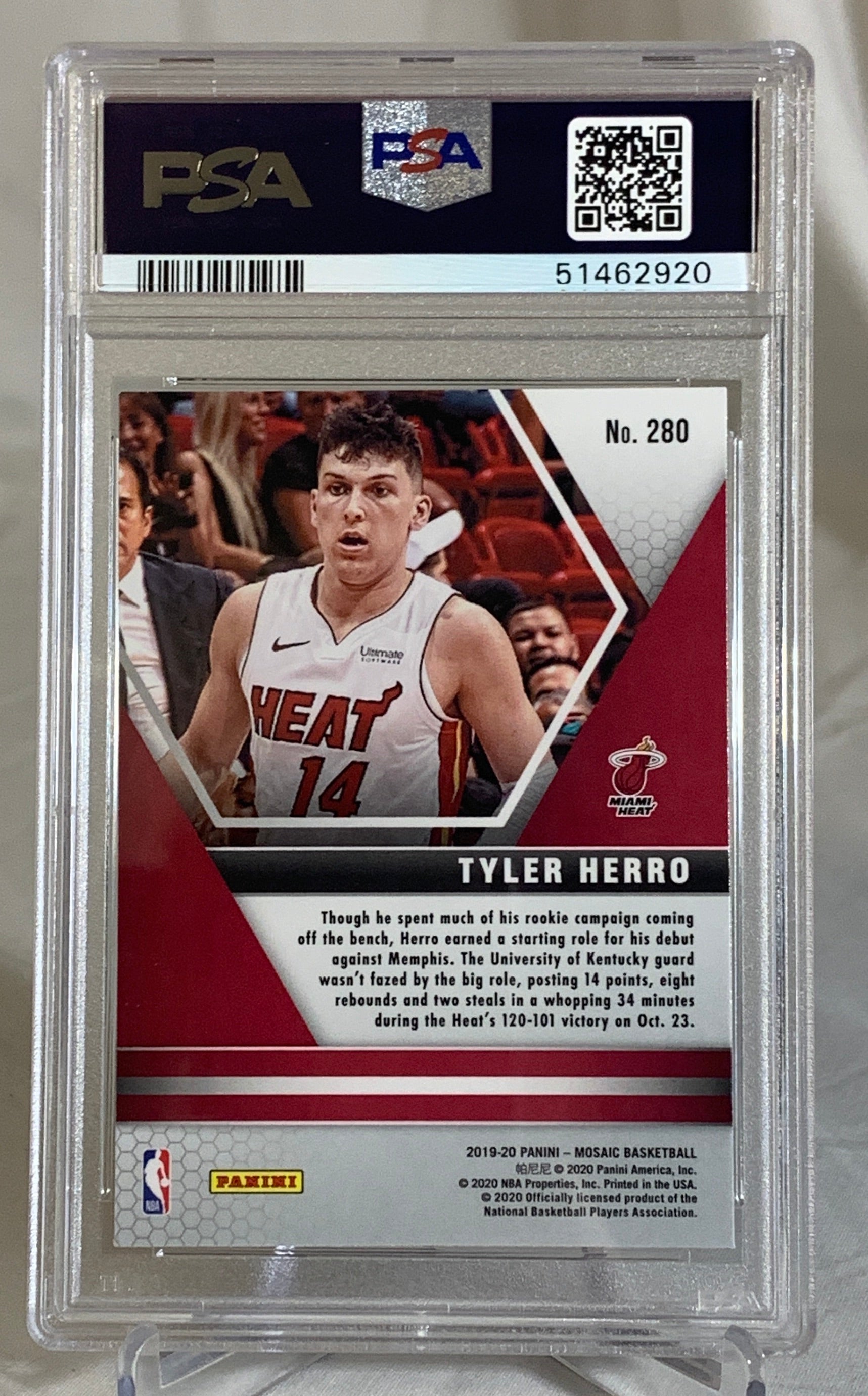 2019-20 Tyler Herro Miami Heat NBA Mosaic Debut Rookie Card #280 PSA MINT 9 #51462920 - Perfect for NBA Collectors, Sports Memorabilia Fans, and Basketball Card Investments