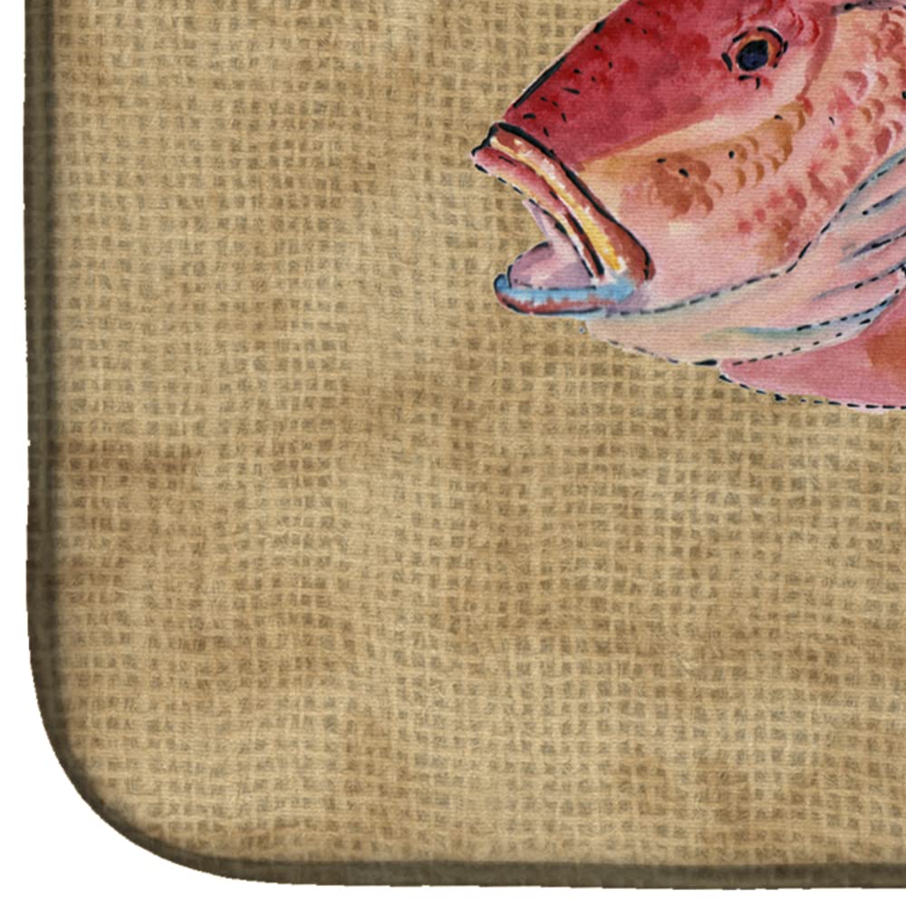 Strawberry Snapper Dish Drying Mat - Absorbent Kitchen Counter Mat (14