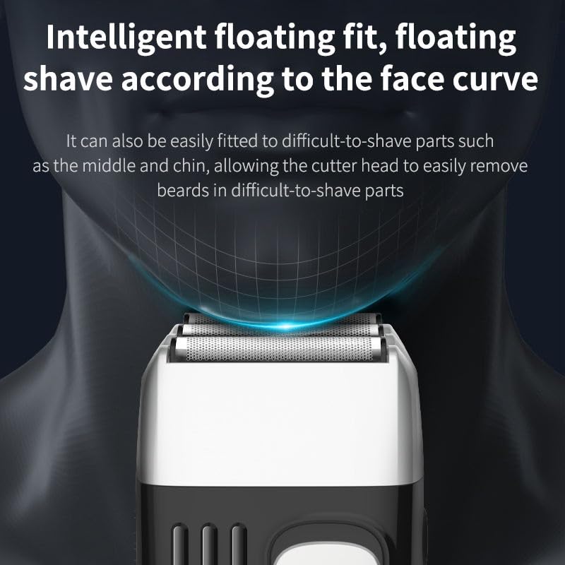 Men's Electric Razor - 3-Blade Rechargeable Shaver for Beard & Head Shaving, Wet/Dry Washable with LED Display | Perfect for Travel, Gym & Daily Grooming Routine