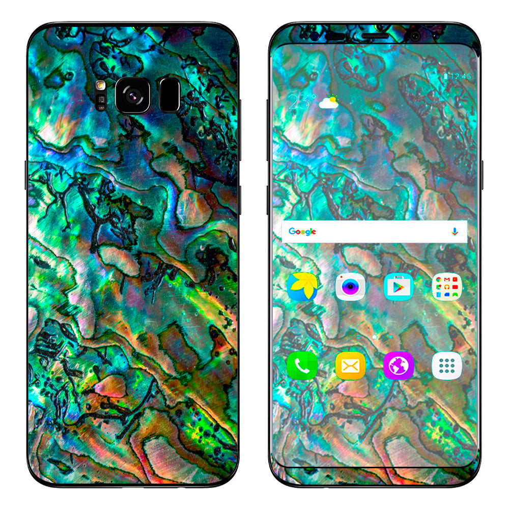 Opalescent Neon Green Abalone Shell Swirl Skin for Samsung Galaxy S8 Plus - Durable Protective Cover for Everyday Use & Travel
