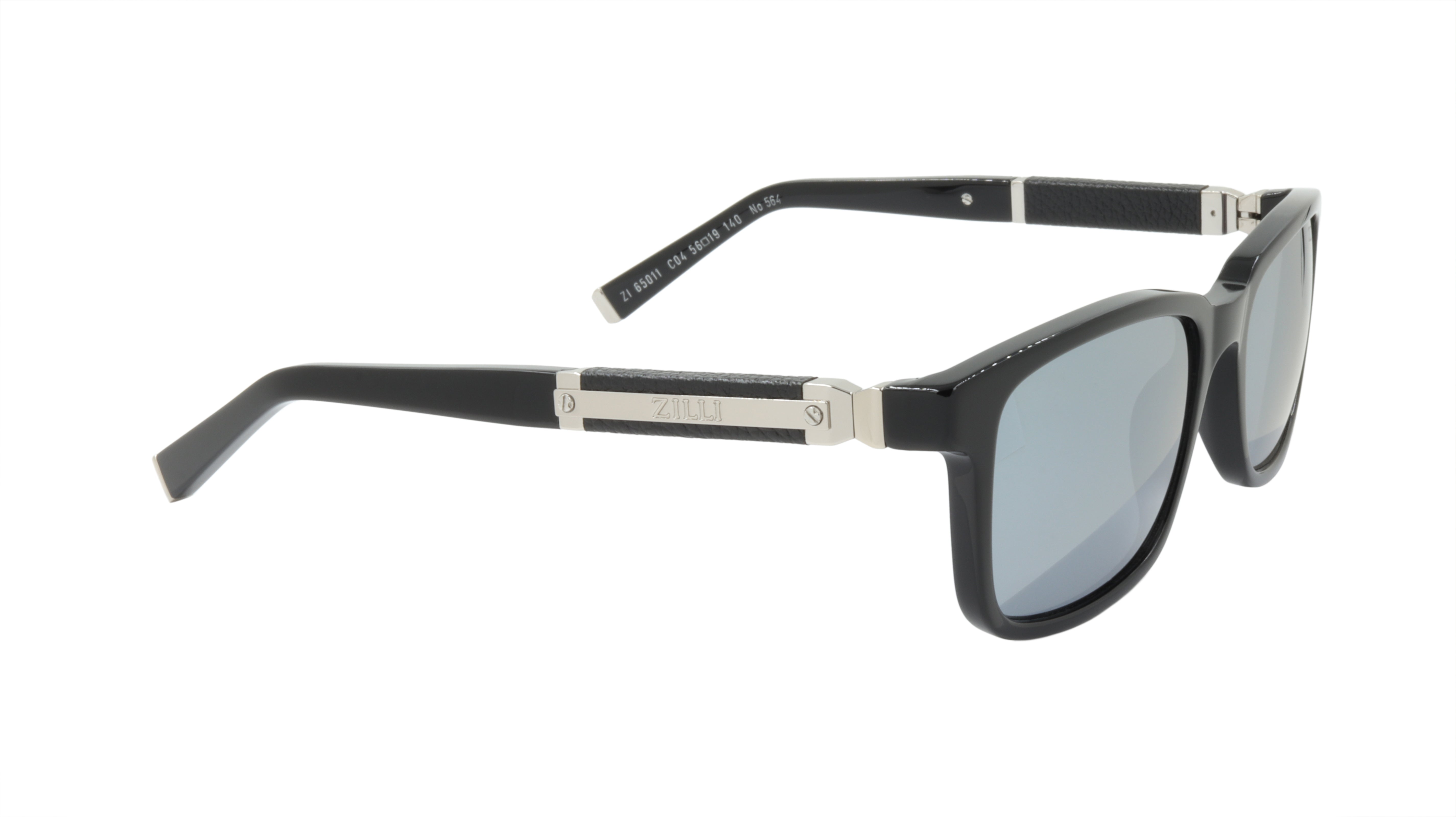 ZILLI Luxury Sunglasses for Men & Women - Titanium Acetate Frame with Genuine Leather & Polarized Lenses - Handmade in France (Model ZI 65011 C04) - Perfect for Driving, Travel & Fashion Accessories