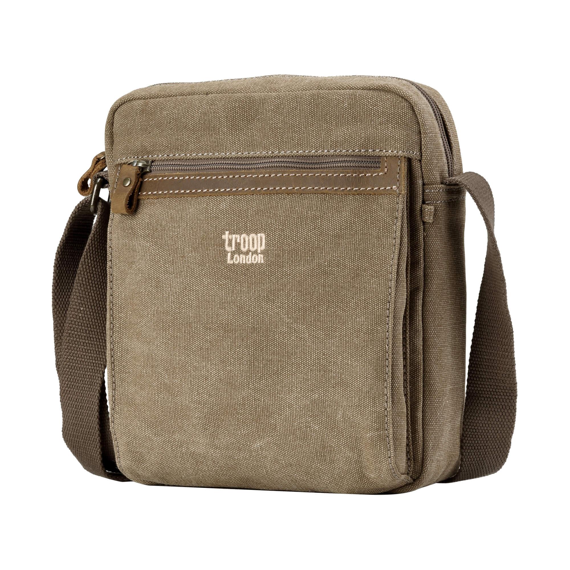 Troop London Classic Canvas Crossbody Bag for Men & Women - Stylish & Durable Shoulder Bag for Travel, Work & Everyday Use