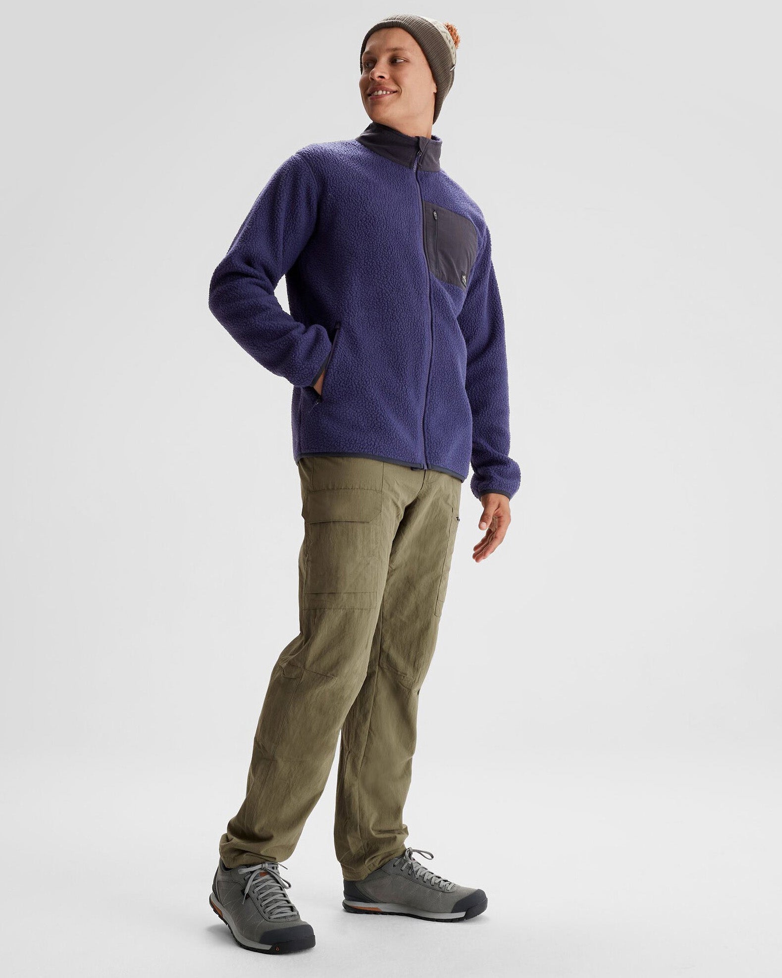Men's Co Z High Pile Fleece Jacket - Dark Horizon Color - Warm Winter Outerwear for Hiking & Outdoor Activities