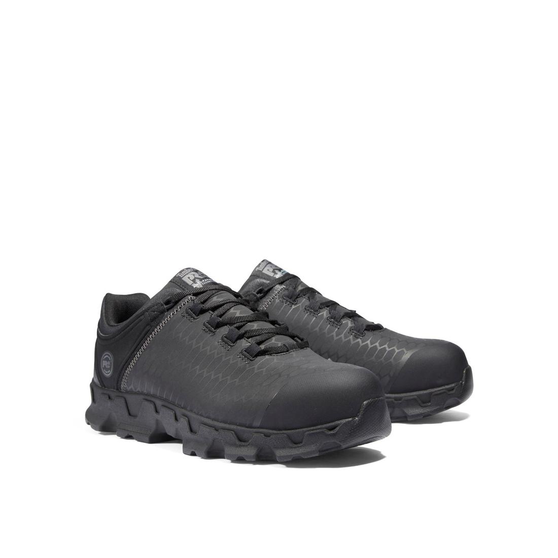 Powertrain Sport Alloy Toe Work Shoes for Men - Black Safety Shoes for Construction, Warehouse & Industrial Work - Lightweight & Comfortable Work Boots