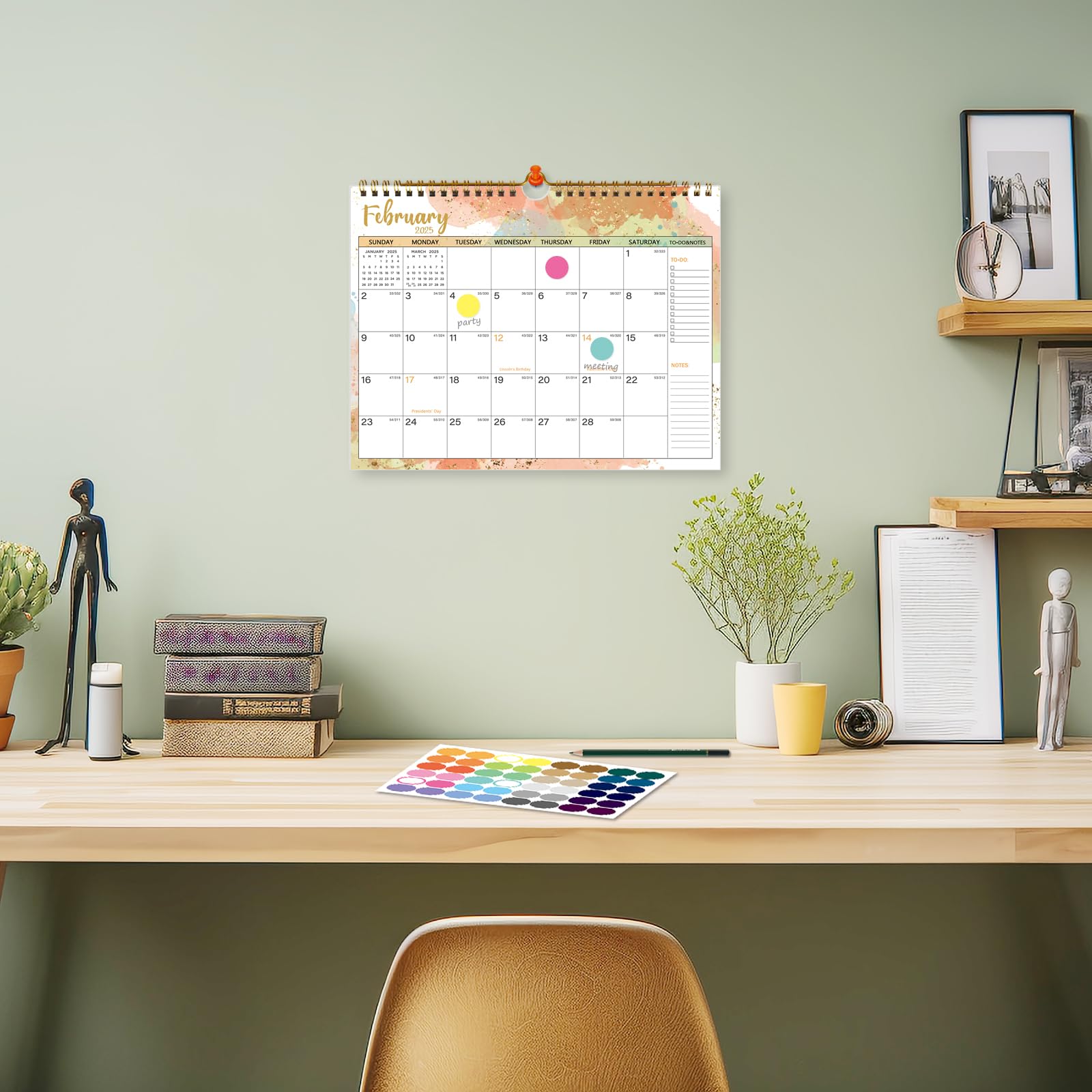 2025-2026 Wall Calendar 18 Months (January 2025 - June 2026) with Julian Dates | 11