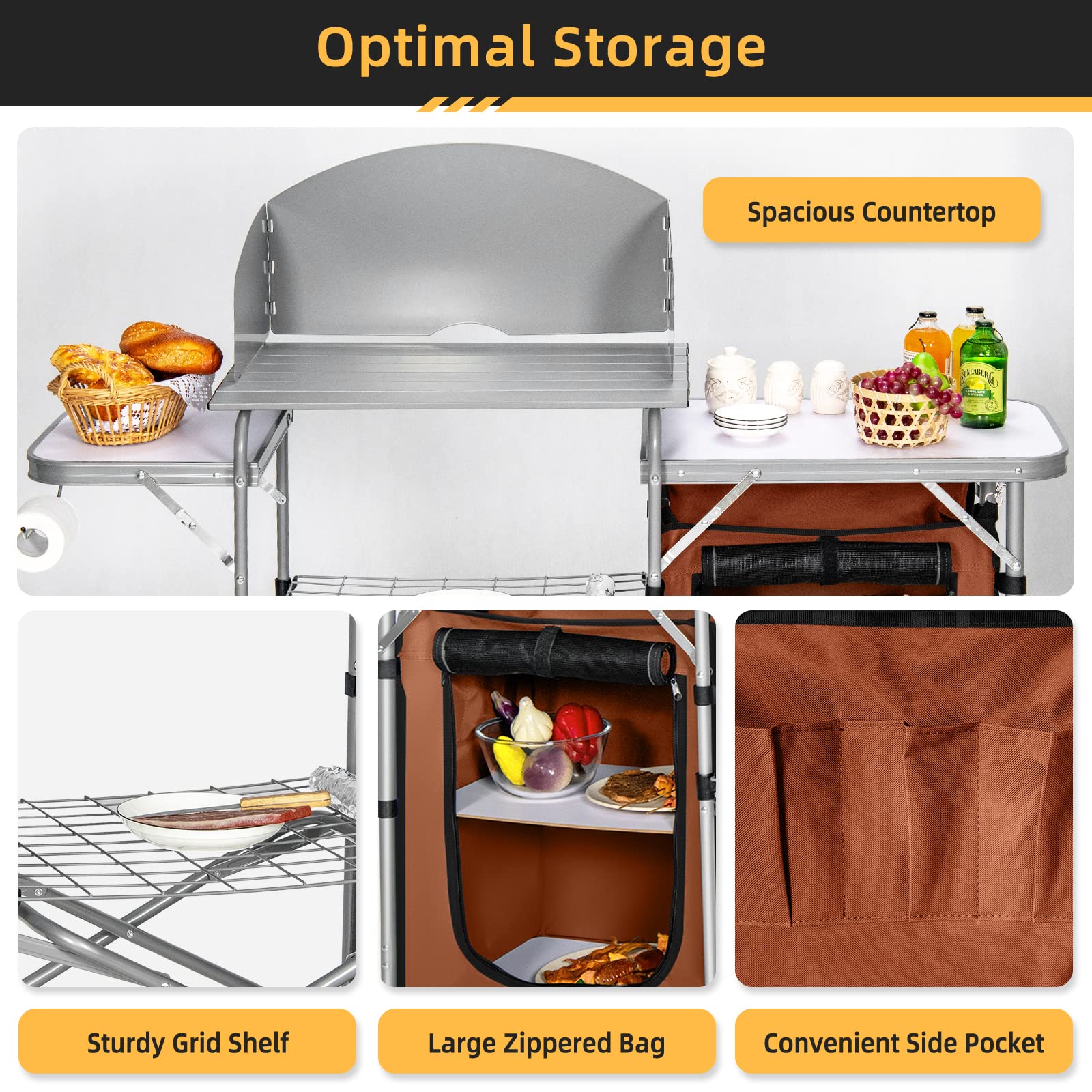 GYMAX Aluminum Portable Camping Kitchen - 26