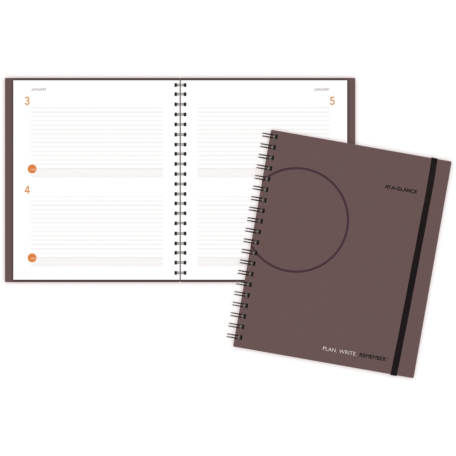 AT A GLANCE® Undated Daily Planner Notebook - 2 Days Per Page, 11 x 8.38 Inches, Gray Cover for Work & School Organization | Perfect for Goal Setting, Time Management & Productivity Tracking
