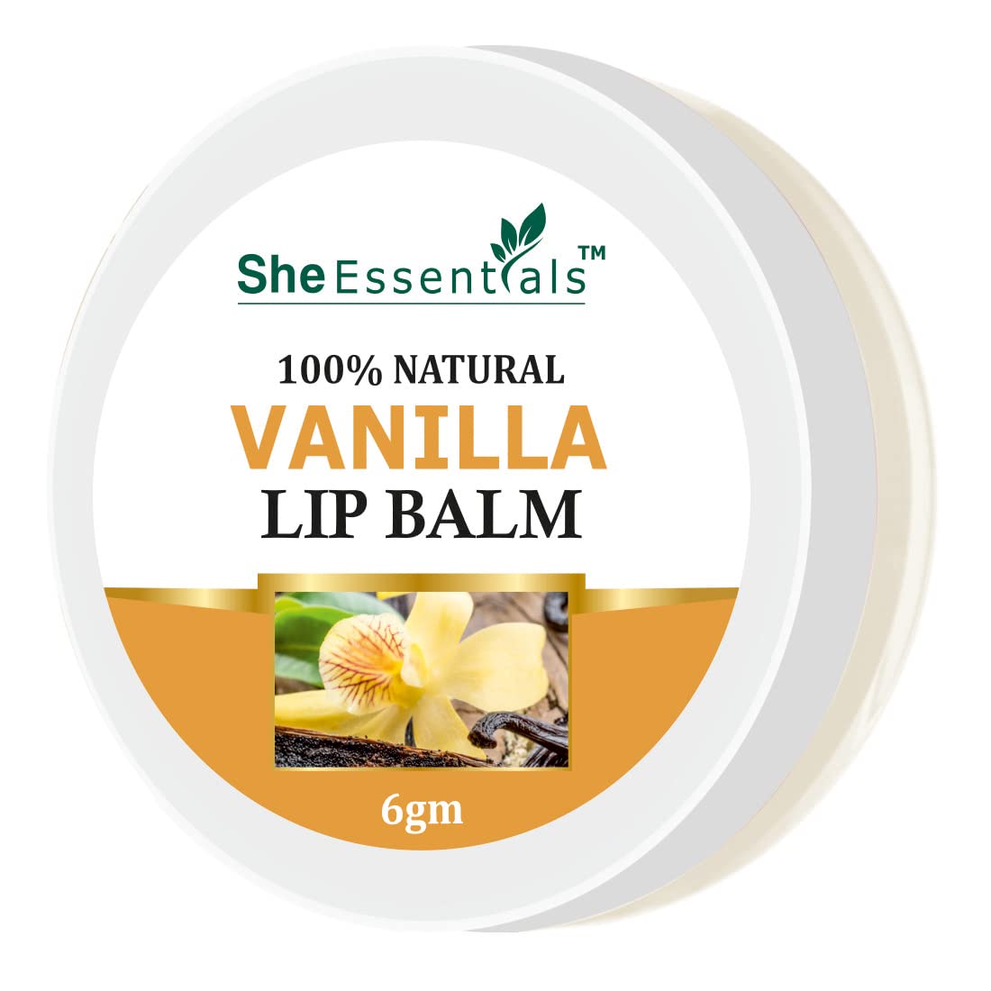 Natural Vanilla Lip Balm with Vanilla Extracts - 6g Moisturizing & Nourishing Lip Care - Pack of 1 - Perfect for Dry Lips, Daily Hydration & On-the-Go Use