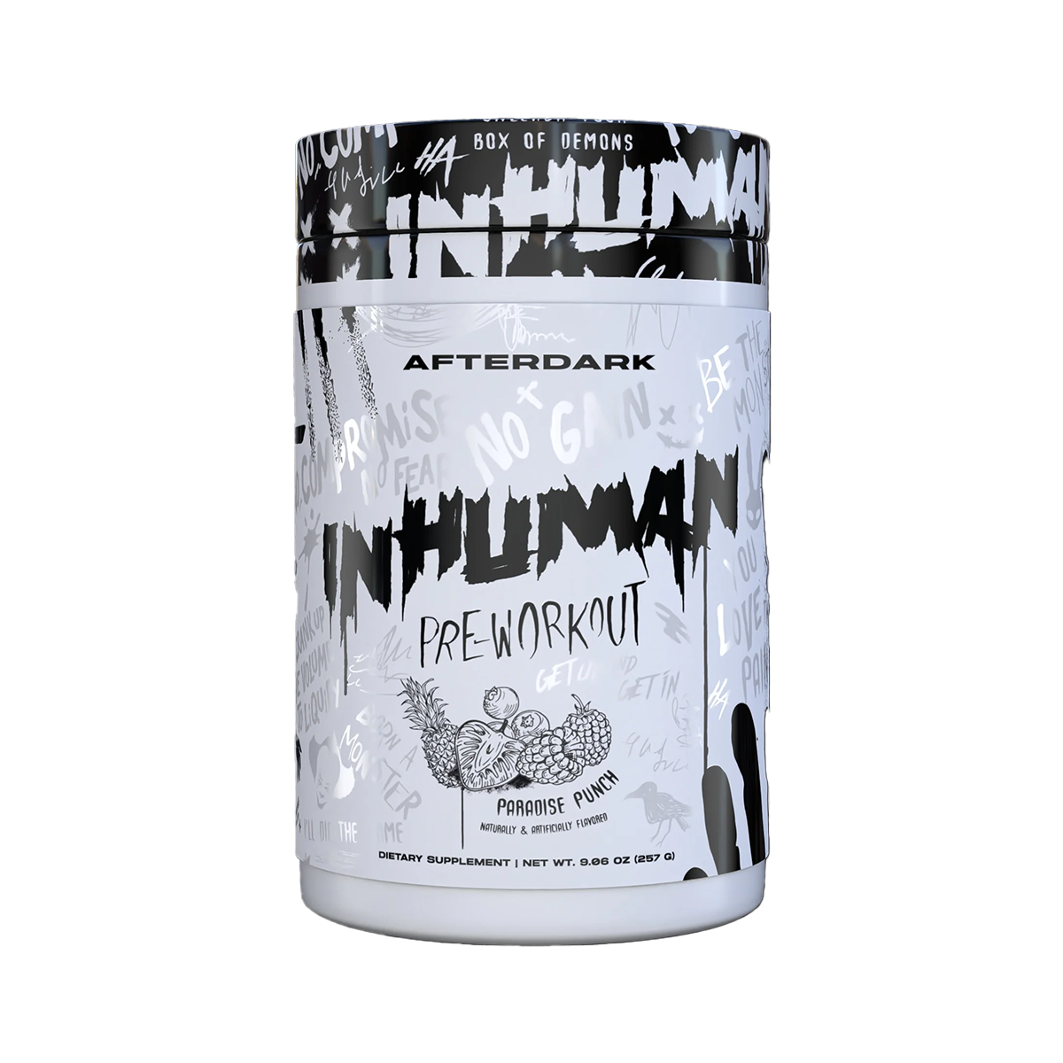AfterDark InHuman Pre Workout Powder 257g - Energy Booster & Muscle Performance Supplement for Gym, Bodybuilding & Intense Workouts