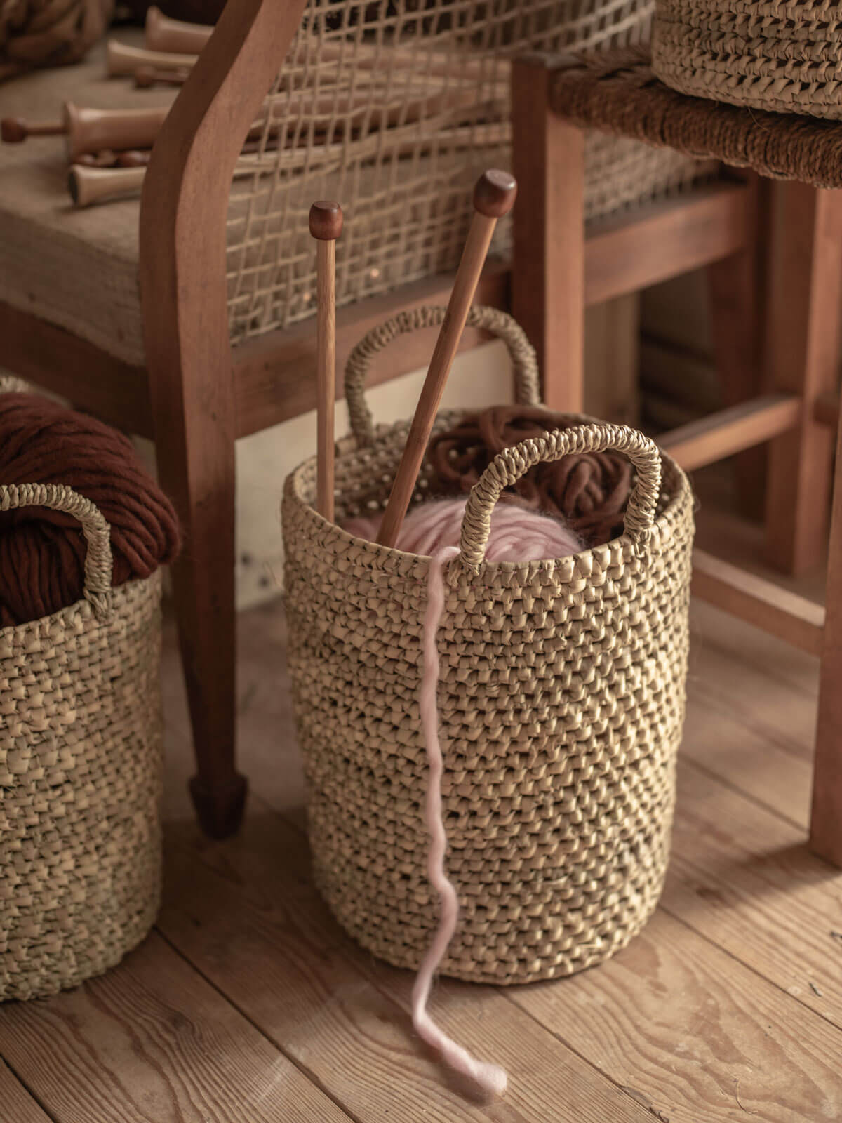 Open Weave Nesting Baskets Set - 3-Piece Natural Woven Storage Bins for Home Organization | Perfect for Shelves, Closet, Nursery & Laundry Room Decor